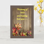 BEATUURTIJD **THANKSGIVING* KAART ALLEEN VOOR "U" (Gele Bloem)