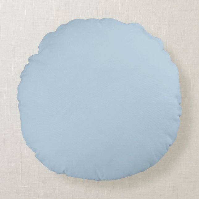 Beau blauw (vaste kleur) rond kussen (Voorkant)