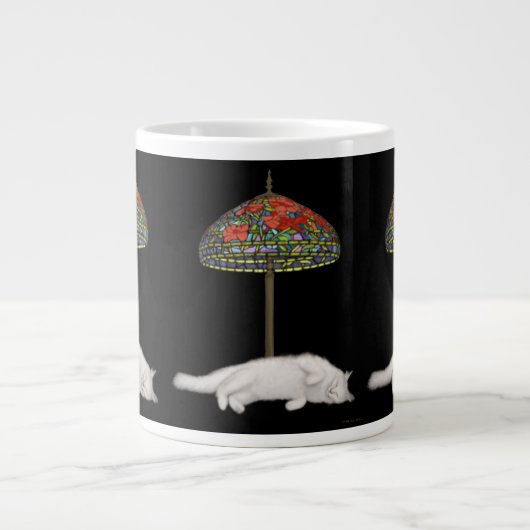 Beau de Angora Kat Suntanning Grote Koffiekop (Voorkant)