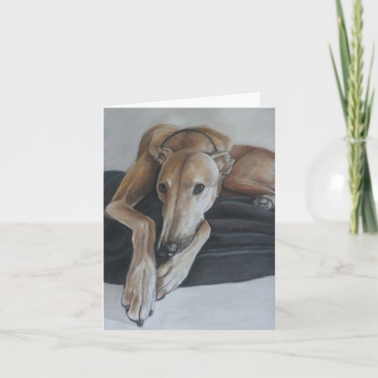 Beau de Greyhound Dog Art Note Kaart (Voorkant)