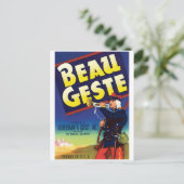 Beau Geste Los Angeles California  Label Briefkaart (Staand voorkant)