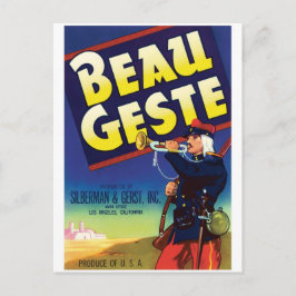 Beau Geste Los Angeles California  Label Briefkaart
