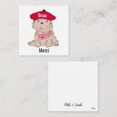 Beau Merci Note Cards 2.5x2.5 Notitiekaartje (Voorkant / Achterkant)