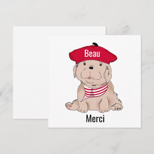 Beau Merci Note-kaarten Notitiekaartje (Voorkant / Achterkant)