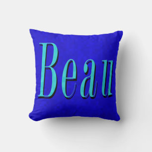 Beau Name Logo op Blue Mosaic Kussen