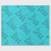 Beau Name Logos on Aqua Blue, Cadeaupapier (Vlak)