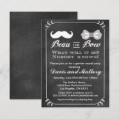 Beau of Bow Gender onthullen uitnodiging voor Baby (Voorkant / Achterkant)