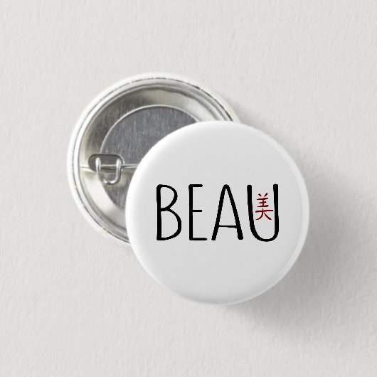 Beau Ronde Button 3,2 Cm (Voorkant /achterkant)