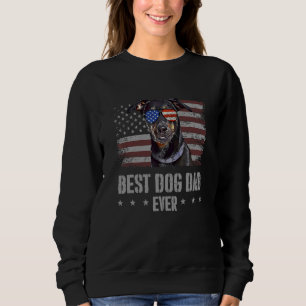 Beauceron Best Dog Dad Ever Retro Usa American Fla Trui