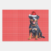 Beauceron Christmas Dog Red Holiday Plaid Inpakpapier Vel (Voorkant 2)