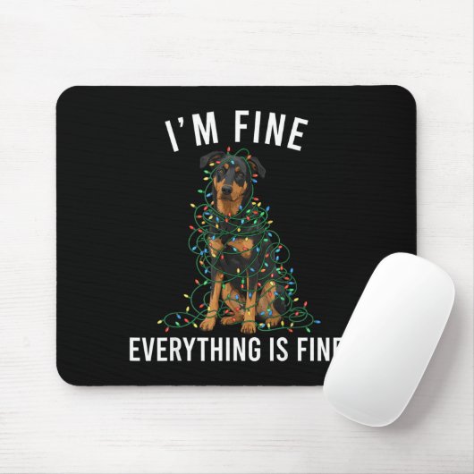 Beauceron Christmas I'm Fine Everything Is Fine Muismat (Met muis)