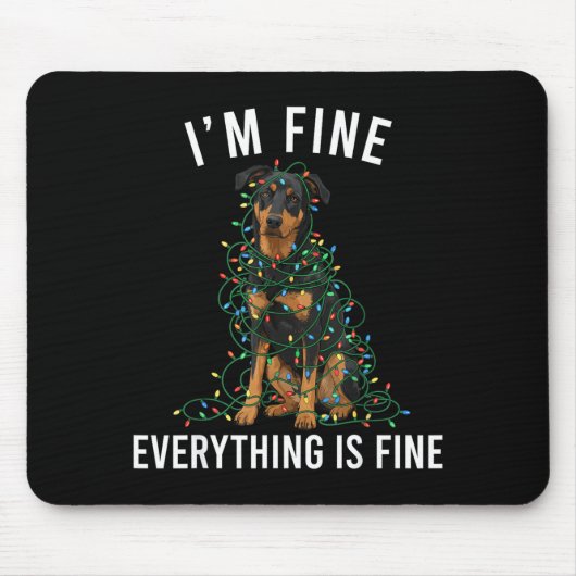 Beauceron Christmas I'm Fine Everything Is Fine Muismat (Voorkant)