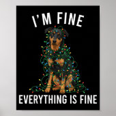 Beauceron Christmas I'm Fine Everything Is Fine  Poster (Voorkant)