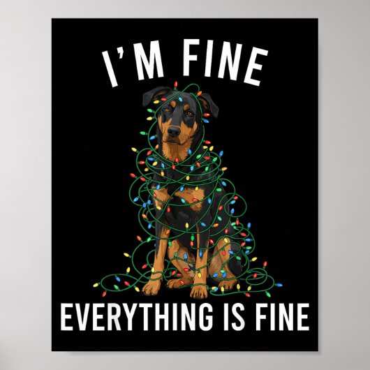 Beauceron Christmas I'm Fine Everything Is Fine Poster (Voorkant)