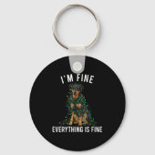 Beauceron Christmas I'm Fine Everything Is Fine Sleutelhanger (Voorkant)
