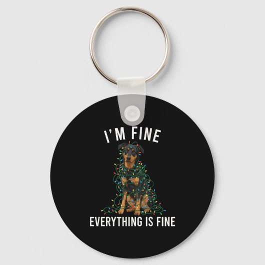 Beauceron Christmas I'm Fine Everything Is Fine Sleutelhanger (Voorkant)