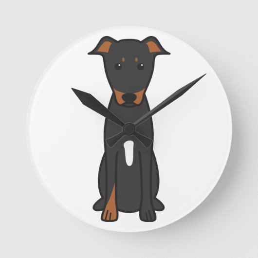 Beauceron Dog Cartoon Ronde Klok (Voorkant)