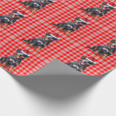 Beauceron Dog en Red Plaid Kerstmis Cadeaupapier (Hoek)