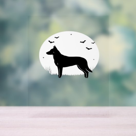 Beauceron Dog - Halloween Moon Silhouette Classic Acryl Bord (Neutraal)