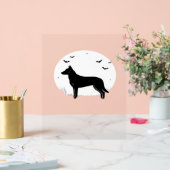 Beauceron Dog - Halloween Moon Silhouette Classic Acryl Bord (Huwelijk)