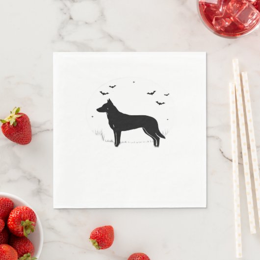 Beauceron Dog - Halloween Moon Silhouette Classic Servet (Insitu)