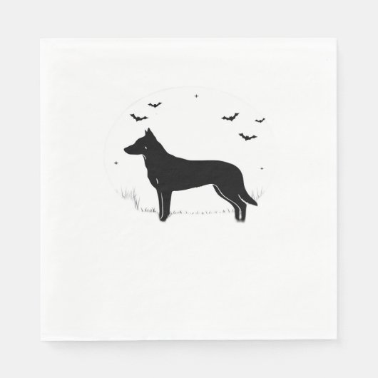 Beauceron Dog - Halloween Moon Silhouette Classic Servet (Voorkant)