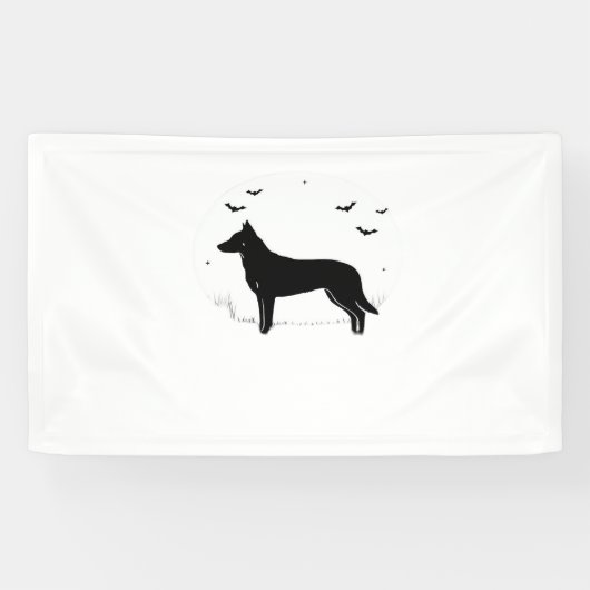 Beauceron Dog - Halloween Moon Silhouette Classic Spandoek (Horizontaal)