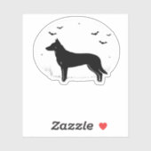 Beauceron Dog - Halloween Moon Silhouette Classic Sticker (Vel)
