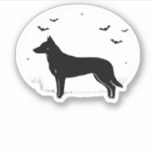 Beauceron Dog - Halloween Moon Silhouette Classic Sticker (Voorkant)