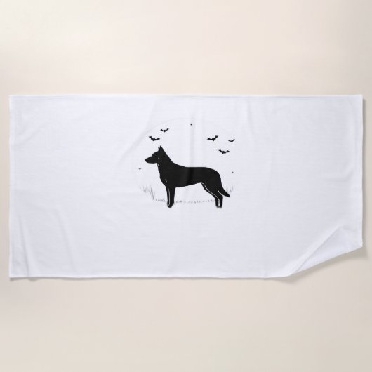 Beauceron Dog - Halloween Moon Silhouette Classic Strandlaken (Voorkant)