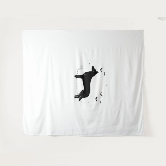 Beauceron Dog - Halloween Moon Silhouette Classic Wandkleed (Voorkant (horizontaal))