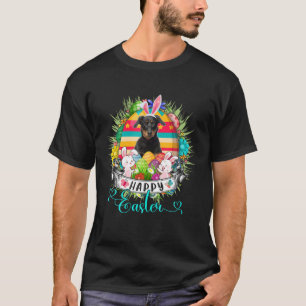 Beauceron Dog in paaseieren, mandje, gejuich T-shirt