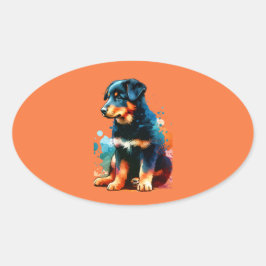 Beauceron Dog Ovale Sticker