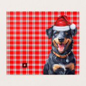 Beauceron Dog Red Plaid Holiday Kaart (Buitenkant ongevouwen)