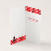 Beauceron Dog Red Plaid Holiday Kaart (Binnen)