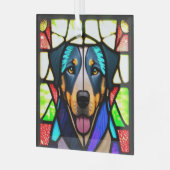 Beauceron "Glas in lood" Glas Ornament (Voorkant links)