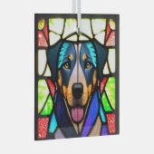 Beauceron "Glas in lood" Glas Ornament (Voorkant Rechts)