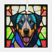 Beauceron "Glas in lood" Glas Ornament (Achterkant)