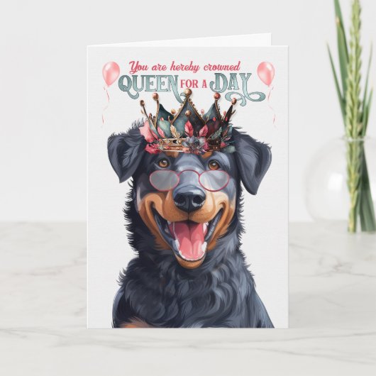 Beauceron Hondenkoningin voor Dag Grappige Verjaar Kaart (Voorkant)