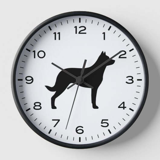 Beauceron Hondenras Silhouette Clock (Voorkant)