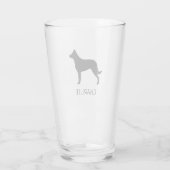 Beauceron hondensilhouet gepersonaliseerd glas (Achterkant)