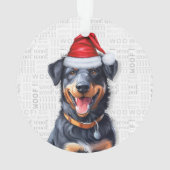 Beauceron met de naam van de hond en kerstfoto ornament (achterkant)