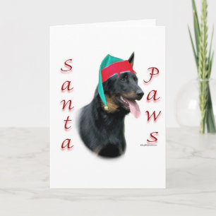 Beauceron Santa Paws Feestdagen Kaart