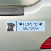 Beauceron-schildering - Kute Original Dog Art Bumpersticker (Op auto)