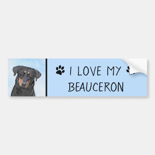 Beauceron-schildering - Kute Original Dog Art Bumpersticker (Voorkant)