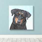 Beauceron-schildering - Kute Original Dog Art Canvas Afdruk (Insitu (Houten vloer))