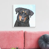 Beauceron-schildering - Kute Original Dog Art Canvas Afdruk (Insitu (Woonkamer))
