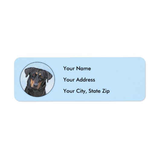 Beauceron-schildering - Kute Original Dog Art Etiket (Voorkant)