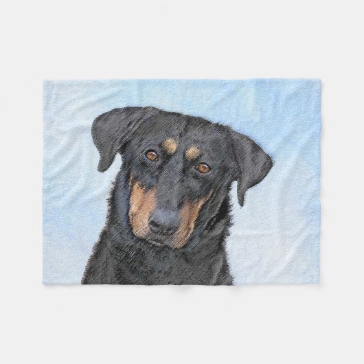 Beauceron-schildering - Kute Original Dog Art Fleece Deken (Voorkant (Horizontaal))