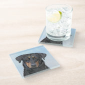 Beauceron-schildering - Kute Original Dog Art Glazen Onderzetter (Schuin)